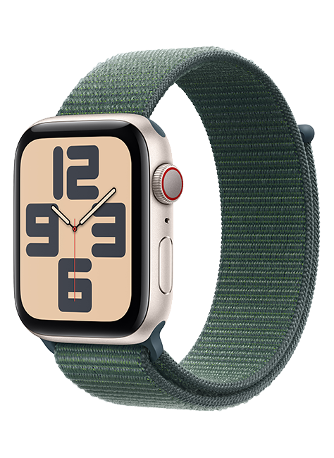 Apple Watch SE 2nd Gen (2022) - 40mm - Starlight Aluminum Lake Green Sport Loop  (Product view 2)