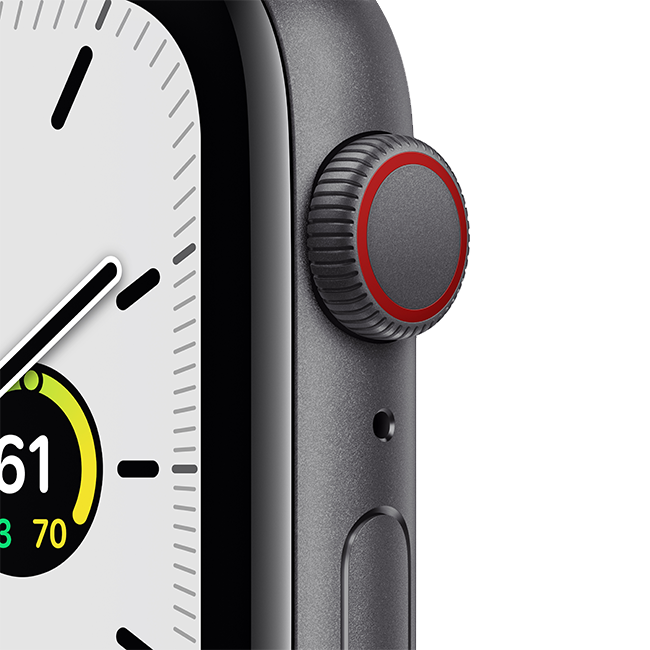 Apple Watch SE - 44mm - Space Gray Aluminum Tornado Gray Sport  (Product view 3)