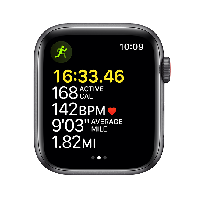 Apple Watch SE - 44mm - Space Gray Aluminum Tornado Gray Sport  (Product view 4)