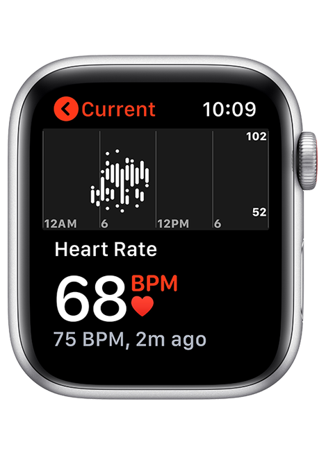 Apple Watch SE - 44mm - Silver Aluminum White Sport  (Product view 5)