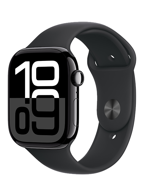 Apple Watch Series 10 de 46 mm, aluminio negro azabache con correa deportiva negra, S-M (consulta de producto 2)