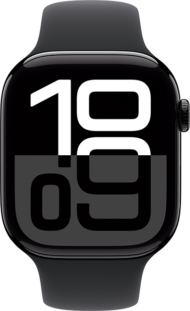 Apple Watch Series 10 de 46 mm, aluminio negro azabache con correa deportiva negra, S-M (consulta de producto 1)