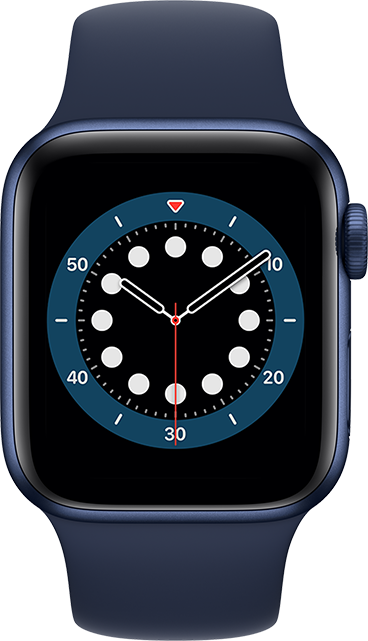 Apple Watch Series 6 - 40 mm - Aluminio azul - Correa deportiva azul marino oscuro (consulta de producto 1)