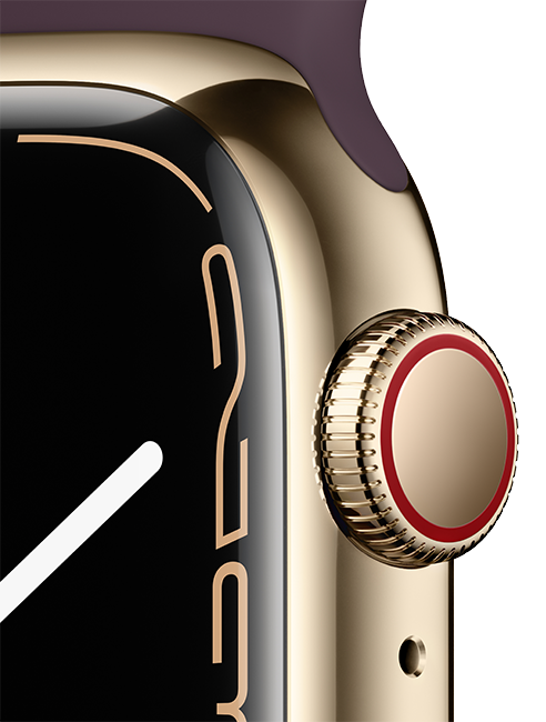 Apple Watch Series 7 - 41mm - Gold Stainless Dark Cherry Sport  (Product view 4)