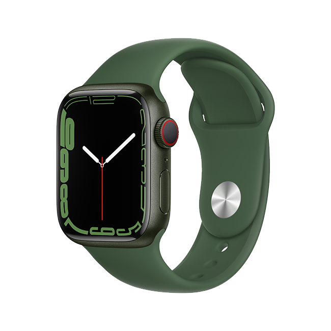 Apple Watch Series 7 - 45mm - Green Aluminum Clover Sport  (Product view 2)