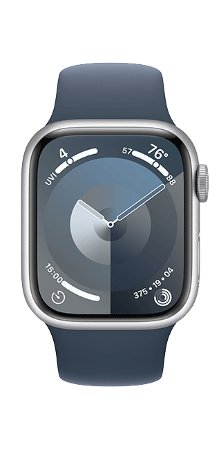 Apple Watch Series 9 41mm - Silver Aluminum Storm Sport M-L  (Product view 3)