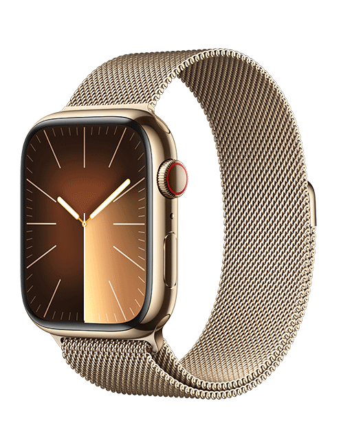 Apple Watch Series 9 45mm - Gold Stainless Gold Milanese Loop  (Product view 2)