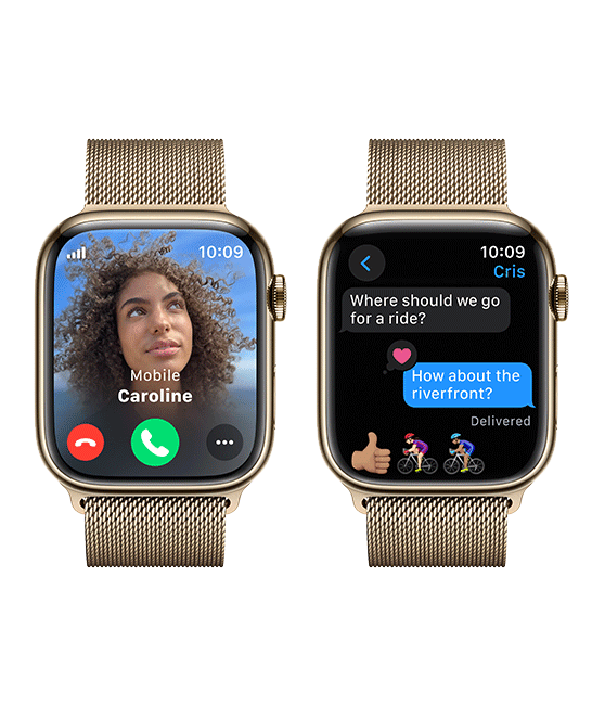 Apple Watch Series 9 45mm - Gold Stainless Gold Milanese Loop  (Product view 7)