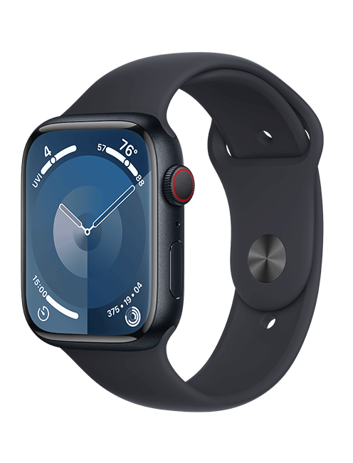 Apple Watch Series 9 de 45 mm, aluminio medianoche con correa deportiva medianoche, S-M (consulta de producto 2)