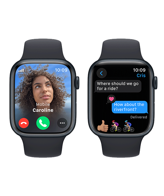 Apple Watch Series 9 de 45 mm, aluminio medianoche con correa deportiva medianoche, S-M (consulta de producto 7)