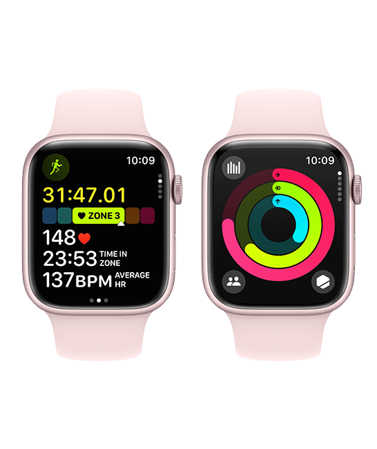 Apple Watch Series 9 45mm - Pink Aluminum Light Sport M-L  (Product view 9)