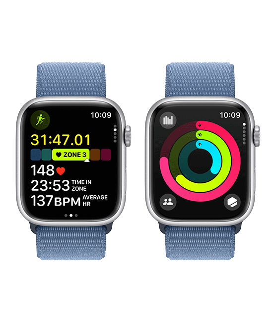 Apple Watch Series 9 45mm - Silver Aluminum Winter Blue Sport Loop  (Product view 9)