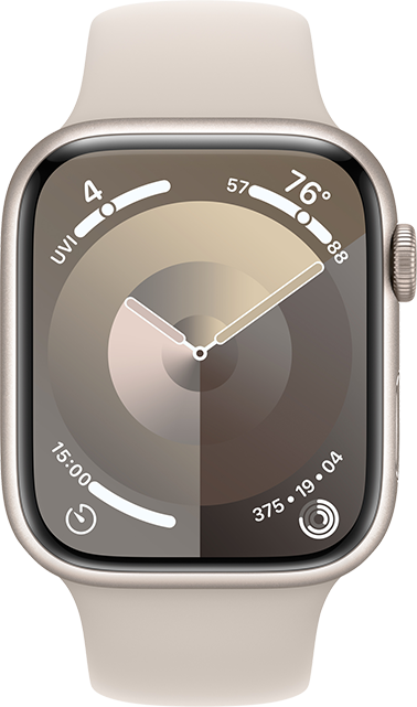 Apple Watch Series 9 45mm - Starlight Aluminum Starlight Sport S-M  (Product view 1)