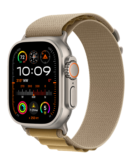 Apple Watch Ultra 2 49mm - Natural Titanium Tan Alpine Loop Small  (Product view 2)