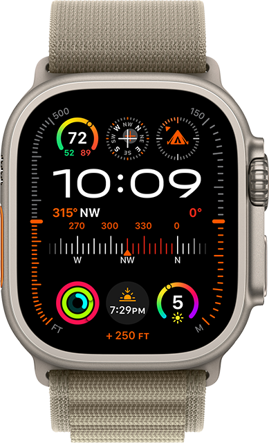 Apple Watch Ultra 2 49mm - Titanium Olive Alpine Loop Medium  (Product view 1)