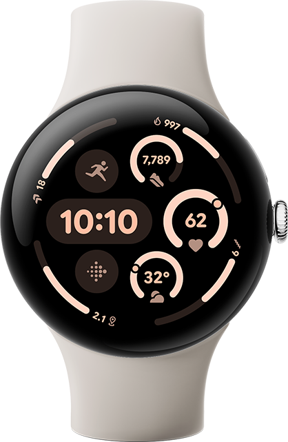 Google Pixel Watch 3 45mm - Porcelain  (Product view 1)