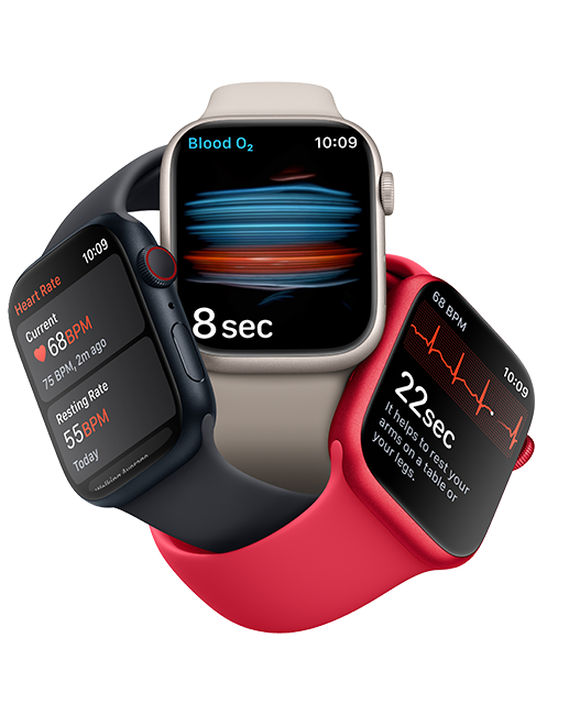 Apple Watch Series 8 - 45 mm - Acero grafito, correa deportiva azul medianoche, M/L (consulta de producto 5)