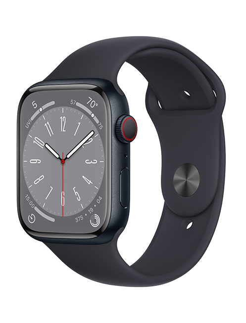 Apple Watch Series 8 - 45mm - Midnight Aluminum Midnight Sport S-M  (Product view 2)