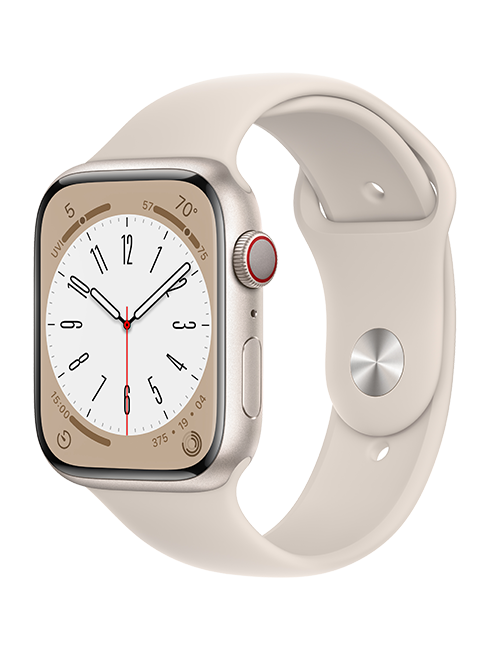 Apple Watch Series 8 - 45mm - Starlight Aluminum Starlight Sport S-M  (Product view 2)