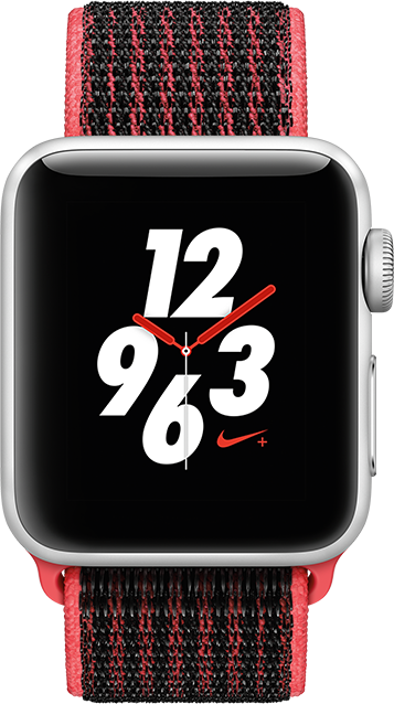 Apple Watch Series 3 Nike+ - 42mm Silver Aluminum - Bright Crimson