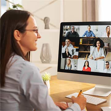 Women on video conference