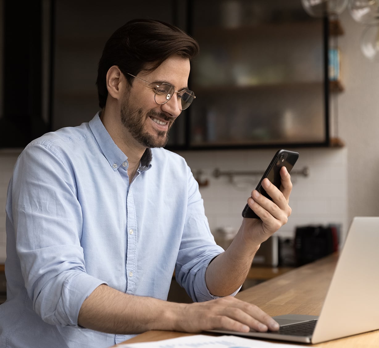 Man looking at mobile