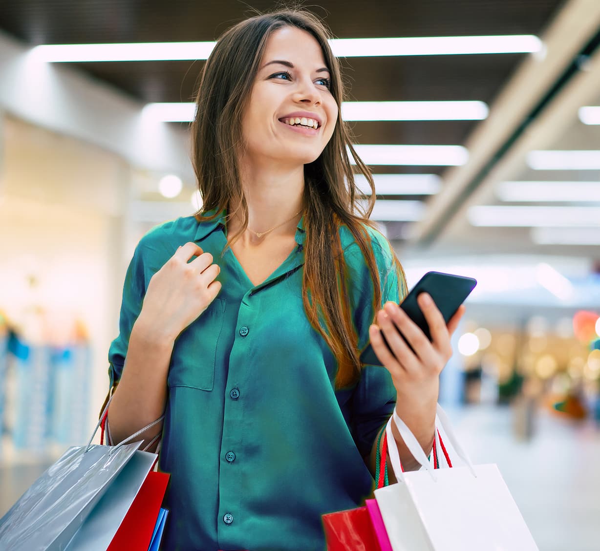 A woman is shopping