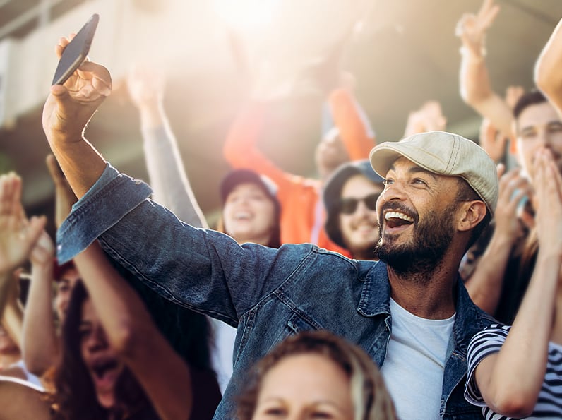 A guy is taking selfie