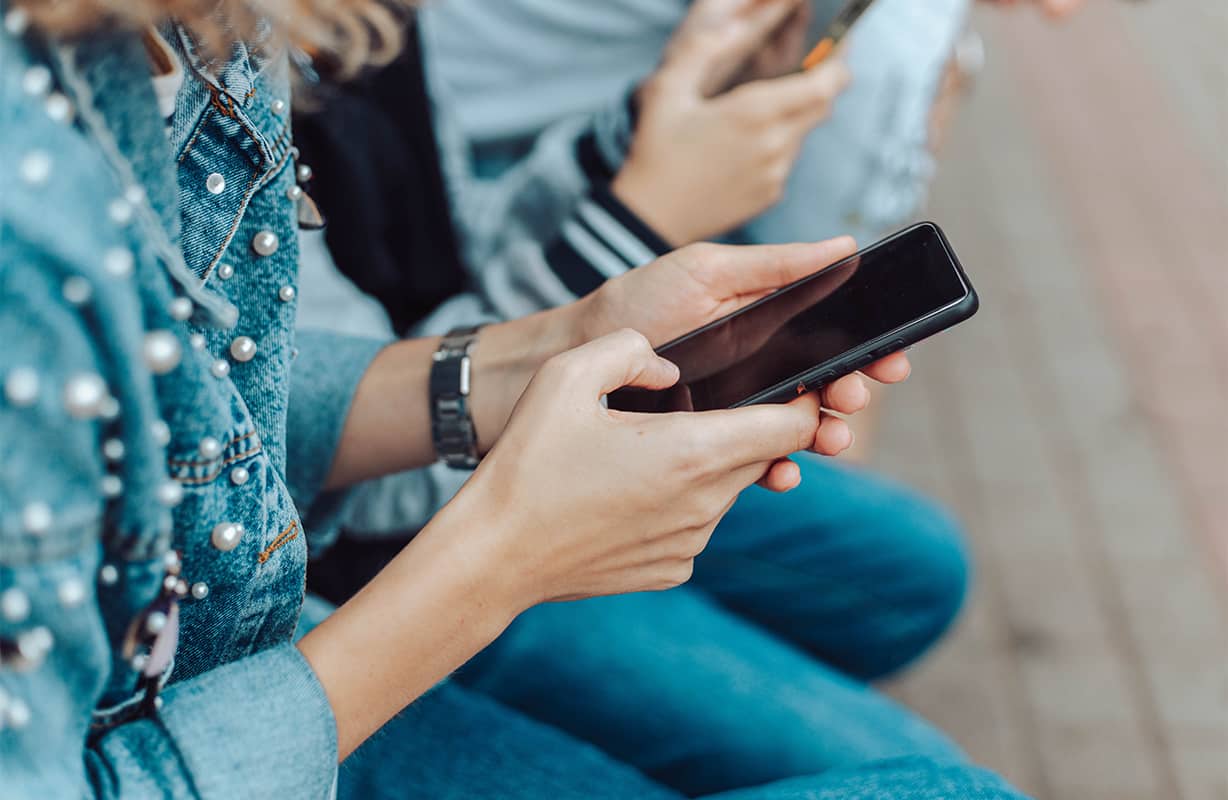 A girl watching mobile