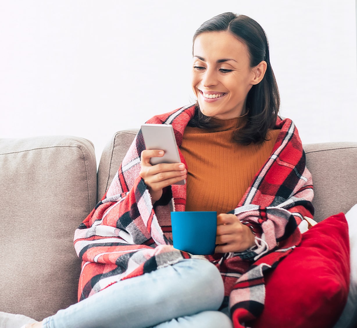A woman using phone